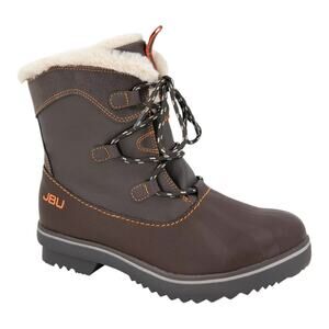 JBU Women's Brisky Lace Up Casual Water Resistant Booties Dark Brown Size 8